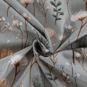 Cearsaf din microfibra BOTANIC FIELD gri 180x200 cm