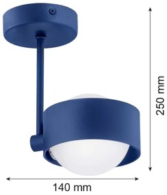 Lustră pe tijă MASSIMO PLUS 1xG9/6W/230V albastră Argon 8062