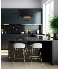 Lustră pe cablu Duolla KOBO 1xE27/15W/230V d. 45 cm negru/auriu