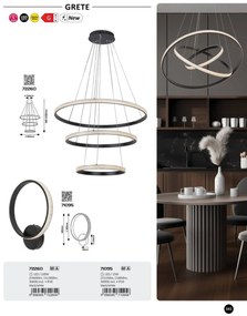 Lustra suspendata cu 2 inele LED Grete 60cm
