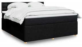 3289851 vidaXL Pat box spring cu saltea, negru, 180x200 cm, catifea