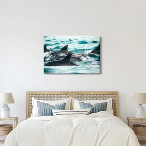 Tablou - Delfini în ocean (90x60 cm)