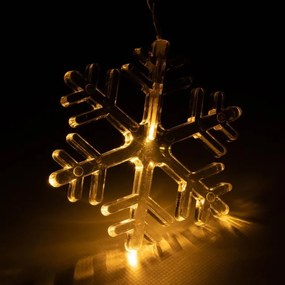 Perdea luminoasă de Crăciun, fulgi de zăpadă, 8 LED-uri, alb