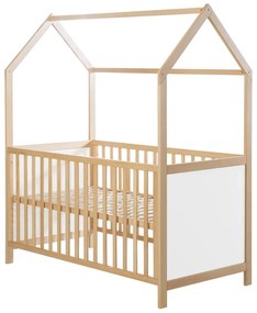 Pătuț alb-natural 70x140 cm – Roba