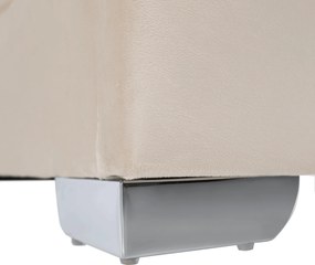 Pat cu somieră şi iluminare LED, 160x200, ţesătură Velvet bej, ALTESA