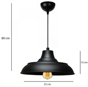 Lustră suspendată pe cablu AYD 1xE27/40W/230V neagră
