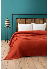 Cuvertură cărămizie din muselină 220x250 cm Muslin – Mijolnir