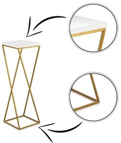 Suport pentru flori LOFT 70x24 cm auriu/alb