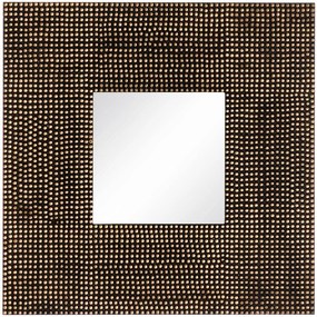 Oglinda decorativa patrata  90x90cm Dots Mirror Old Gold Square | IXIA
