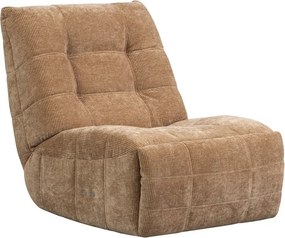 Fotoliu maro deschis reglabil de relaxare cu tapițerie din catifea reiată Hein – WOOOD