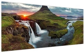 Tablou - Kirkjufell la apus (120x50 cm)