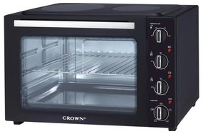 Cuptor cu 2 plite Crown CMO-482CER, 48 l, 1800 W, 4 functii, Termostat, Negru