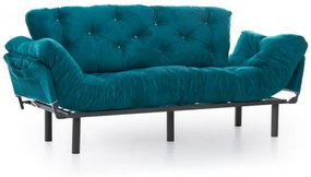 Canapea Extensibilă cu 3 Locuri Nitta Triple, Verde Petrol
