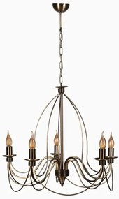 Candelabru CLASSIC cu lanț, 5xE14/40W/230V, bronz