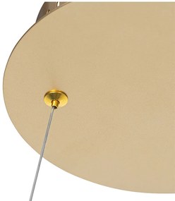 Lampă suspendată de design aurie 40 cm inclusiv LED cu 3 trepte de reglare a luminozității - Anello