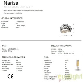 Plafoniera LED design modern diam.46cm Narisa crom SV-266866
