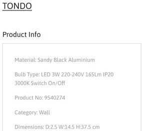 Aplica cu Spot LED directionabil moderna TONDO negru, NVL-9540274