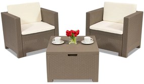 Mobilier terasă din tehnoratan Colorado Terrace Box 2 cappuccino cu cutie Bica