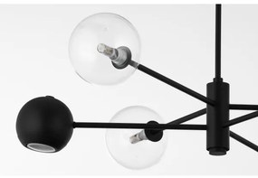 Lustră pe tijă Jupiter 1995 MOKA 3xGU10/10W/230V + 3xG9/10W/230V negru/transparent