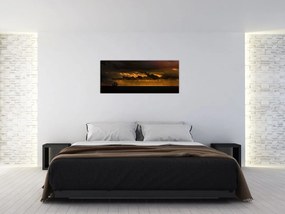 Tablou unei vele în apus de soare (120x50 cm)