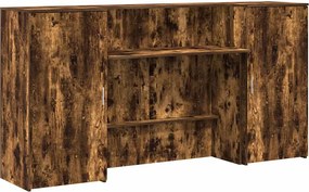 vidaXL Birou de recepție stejar afumat 200x50x103,5 cm lemn prelucrat
