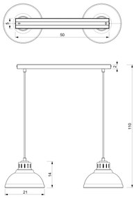 Lustră pe cablu SVEN 2xE27/60W/230V