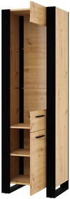 Vitrină Nulakka E (Stejar artisan + negru mat). 1124827