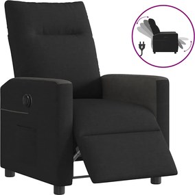 vidaXL Fotoliu rabatabil electric, negru, material textil