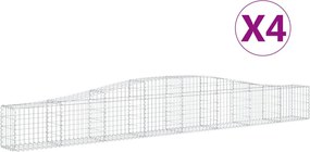 vidaXL Coșuri gabion arcuite 4 buc, 400x30x40/60 cm, fier galvanizat