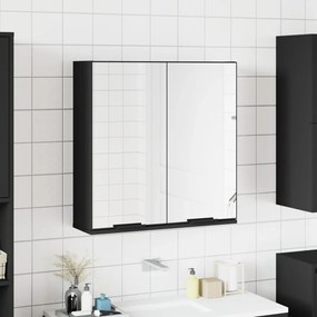 833560 vidaXL Dulap baie cu oglindă negru 64x20x67 cm lemn compozit