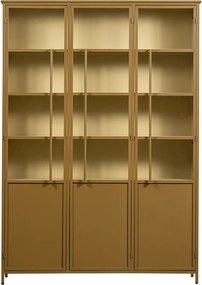 Vitrină galben-muștar din metal 140x200x44 cm Exhibit – WOOOD