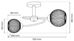 Lustră aplicată OAKLAND 2xE27/60W/230V