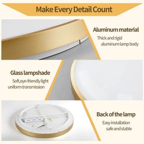 Brilagi - Lampă LED dimabilă GLASS POOL DOUBLE LED/48W/230V 40 cm aurie + telecomandă