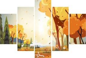 Tablou - Peisaj de toamnă, ilustrație (150x105 cm)