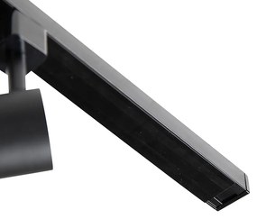 Sistem de șină monofazat negru cu 4 spoturi și sursă de alimentare I pătrată - Jeana