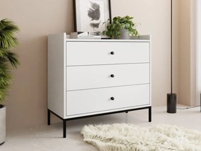 Comodă Tezarta 3SZ (Alb + Negru) . 1103691