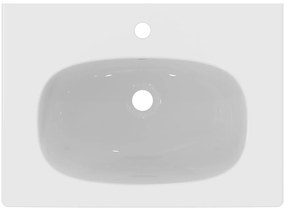 Lavoar incastrat alb lucios 63 cm, dreptunghiular, Ideal Standard Tesi Alb lucios, 625x450 mm