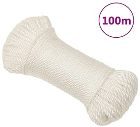 Franghie de lucru, alb, 3 mm, 100 m, polipropilena 1, Alb, 100 m, 3 mm