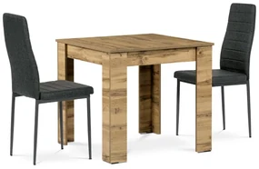 Set de masă MDF cu 2 scaune,  80 x 80 x 75 cm,stejar Wotan