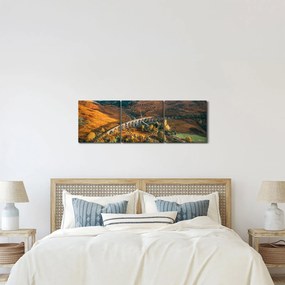 Tablou cu pod în valea din Scoția (cu ceas) (90x30 cm)