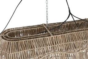 Lustră suspendată boho modernă bej din fibre naturale, 135×40×50 cm, „Sevilla"
