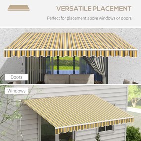 Outsunny Copertină Pliabilă pentru Exterior, Copertină Tip Roll-Up cu Deschidere Manivelă, 350x250 cm, Galben | Aosom Romania