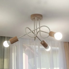 Lustră aplicată OXFORD, 3xE27/15W/230V, pin/crem