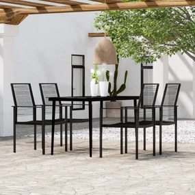 vidaXL Set de servit masa pentru grădină, 5 piese, negru
