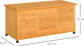 Outsunny Banca Gradina 127×56×60 cm – Lemn Alb cu Spatiu Depozitare | Aosom Romania