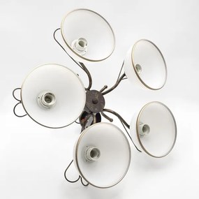 Lustră pe lanț COBRA, 5x E27/60W/230V, bronz/patină