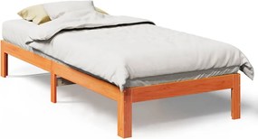 vidaXL Pat de zi fără saltea, maro ceruit, 90x200 cm, lemn masiv pin