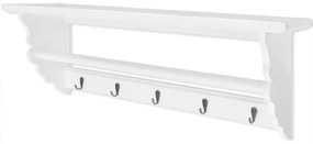 Cuier de haine, stil baroc, alb, MDF