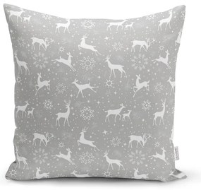 Set 4 fețe de pernă și un napron de masă cu model de Crăciun Minimalist Cushion Covers Snowflakes