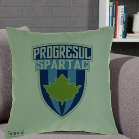 Perna Personalizata Progresul Spartac Fotbal, 40x40 cm, Verde, Husa Detasabila, Perna Inclusa, BEKZ®